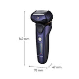 Panasonic Series 800 ES-LV67 Elektrischer Nass- & Trockenrasierer, 5-fach-Scherkopf Mit Linearmotor Und Bartsensor Technologie, Inklusive Pop-up Trimmer Und 16D-Multi-Flex-Kopf, Navy Blau