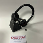 Jabra Evolve 75 SE unbenutzter Vitrinenaussteler ohne OVP Schnurloses Stereo-Headset - Bluetooth-Headset mit Mikrofon mit ANC und Ladestation - Für MS Teams zertifiziert, kompatibel mit allen gängigen Plattformen - Schwarz