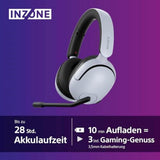 Sony INZONE H5 - Wireless Gaming Headset, 360 Spatial Sound für Gaming, komfortabler Sitz, 28 Std. Akkulaufzeit, geringe Latenz, Mikrofon mit AI, PC & PS5 kompatibel - Weiß