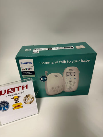 Philips AVENT SCD733/26 Audio Babyphone, DECT-Technologie, Eco-Mode, Sternenhimmel, Gegensprechfunktion, Schlaf- und Nachtlieder, 18 Std. Laufzeit, maximale Reichweite, weiß (Modell SCD733/26)