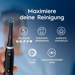 Oral-B iO Series 5 Plus Edition Elektrische Zahnbürste, Electric Toothbrush, PLUS 3 Aufsteckbürsten, 5 Putzmodi für Zahnpflege, Reiseetui, Designed by Braun, matt black