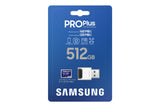 ✔️ Samsung PRO Plus microSD-Karte, 512 GB, UHS-I U3, Full HD & 4K UHD, 160 MB/s Lesen, 120 MB/s Schreiben, Speicherkarte für Smartphone, Drohne oder Action-Cam, Inkl. USB-Kartenleser, MB-MD512KB/WW