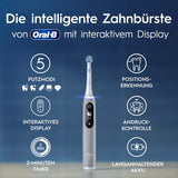 Oral-B iO Series 6 Plus Sensitive Edition Elektrische Zahnbürste/Electric Toothbrush, PLUS 3 Aufsteckbürsten, 5 Putzmodi für Zahnpflege, Reiseetui, Designed by Braun, grey opal