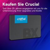 ✔️ Crucial BX500 2TB 3D NAND SATA 2,5 Zoll Interne SSD - Bis zu 540MB/s - CT2000BX500SSD1