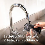 Philips Serie 5500 Kaffeevollautomat inkl. Latte Go, SilentBrew-Technologie EP5544/50, Schnellstart. Aromatischer Kaffee aus frisch gemahlenen Bohnen, 20 Heiß- und Eisgetränke, Grau (EP5544/50)