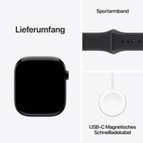 ✔️ Apple Watch Series 11 GPS 46 mm Smartwatch mit Aluminiumgehäuse in Diamantschwarz und Sportarmband in Schwarz (M/L). Schlafindex, Fitnesstracker, Gesundheitstracking, Always-On Display, Wasserschutz