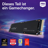 ✔️ Crucial T700 4TB SSD PCIe Gen5 NVMe M.2 Interne SSD, bis zu 12.400MB/s, Microsoft DirectStorage, PCIe 4.0 abwärtskompatibel, Solid State Drive - CT4000T700SSD3