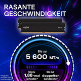 ✔️ Crucial Pro DDR5 RAM 32GB Kit (2x16GB) 5600MHz, Intel XMP 3.0 / AMD Expo, PC Computer Arbeitsspeicher - CP2K16G56C46U5