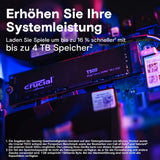 ✔️ Crucial T500 SSD 4TB PCIe Gen4 NVMe M.2 Interne Festplatte, bis 7000 MB/s, TLC NAND, kompatibel mit Laptop und Desktop, Microsoft DirectStorage - CT4000T500SSD3