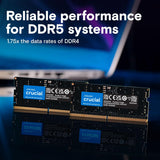 ✔️ Crucial DDR5 RAM 48GB 5600MHz SODIMM, Arbeitsspeicher für Laptop/Notebook, Mini PC (auch 5200MHz / 4800MHz) CL46 - CT48G56C46S5