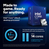 ✔️ Intel® Core™ Ultra 5 Desktop-Prozessor 235, 14 Kerne (6 P-cores + 8 E-cores) bis zu 5.0 GHz