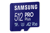 ✔️ Samsung PRO Plus microSD-Karte, 512 GB, UHS-I U3, Full HD & 4K UHD, 160 MB/s Lesen, 120 MB/s Schreiben, Speicherkarte für Smartphone, Drohne oder Action-Cam, Inkl. USB-Kartenleser, MB-MD512KB/WW