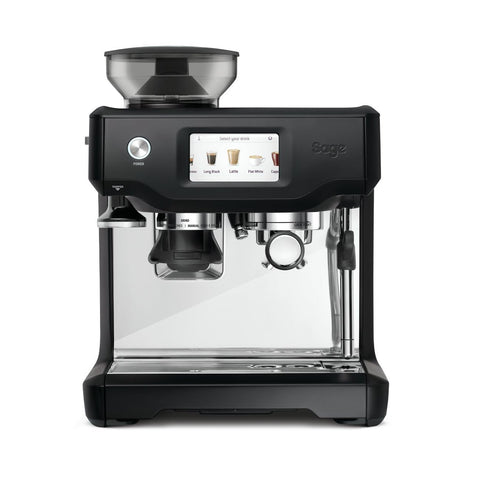 Sage - The Barista Touch - Kaffeemaschine mit automatischem Milchaufschäumer & integriertem Mahlwerk - Touchscreen, abnehmbarer Tamper, 5 Voreinstellungen - Siebträgermaschine - Schwarzer Trüffel
