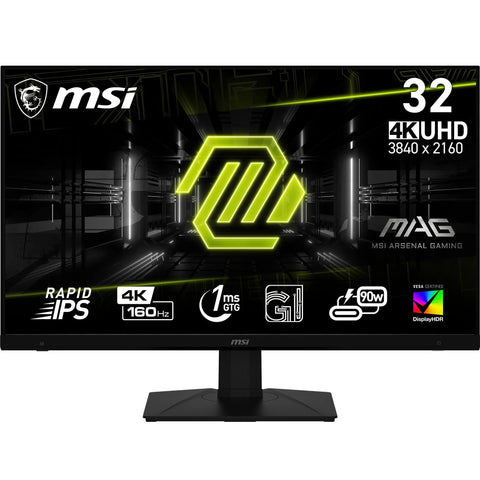 MSI MAG 322UPF 32 Zoll 4K Gaming Monitor - UHD 3840x2160, Rapid IPS, 160 Hz, 1 ms, 16:9, HDR 400, Adaptive Sync, schwarz