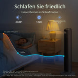 Levoit Turmventilator mit Fernbedienung 92 cm, leistungsstarker Lüfter leise 23 dB, 3 Modi, 5 Geschwindigkeiten, Oszillation 90 °, Timer 12 Stunden, LED-Display, klassisch dunkelgrau