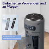 Levoit Turmventilator mit Fernbedienung 92 cm, leistungsstarker Lüfter leise 23 dB, 3 Modi, 5 Geschwindigkeiten, Oszillation 90 °, Timer 12 Stunden, LED-Display, klassisch dunkelgrau
