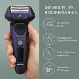 Panasonic Series 800 ES-LV67 Elektrischer Nass- & Trockenrasierer, 5-fach-Scherkopf Mit Linearmotor Und Bartsensor Technologie, Inklusive Pop-up Trimmer Und 16D-Multi-Flex-Kopf, Navy Blau