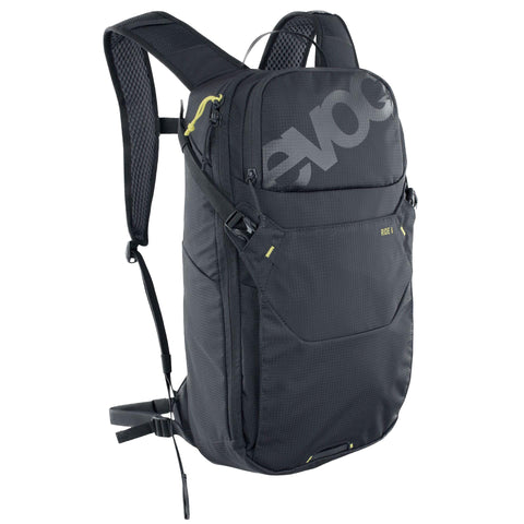 EVOC RIDE 8 Fahrradrucksack, Trekkingrucksack für Trails & andere Aktivitäten (cleveres Taschenmanagement, belüftet durch AIR-PAD-Rückenpolsterung, inkl. 2l HYDRATION BLADDER), Schwarz