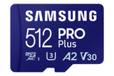 ✔️ Samsung PRO Plus microSD-Karte, 512 GB, UHS-I U3, Full HD & 4K UHD, 160 MB/s Lesen, 120 MB/s Schreiben, Speicherkarte für Smartphone, Drohne oder Action-Cam, Inkl. USB-Kartenleser, MB-MD512KB/WW