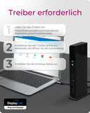 ✔️ ICY BOX USB-C Docking Station (11-in-1) für 2 Monitore (2x HDMI), 6x USB 3.0 HUB, DisplayLink, Gigabit Ethernet, Audio, IB-DK2251AC für Windows, M1/M2 MacBook Air / Pro