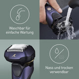 Panasonic Series 800 ES-LV67 Elektrischer Nass- & Trockenrasierer, 5-fach-Scherkopf Mit Linearmotor Und Bartsensor Technologie, Inklusive Pop-up Trimmer Und 16D-Multi-Flex-Kopf, Navy Blau
