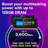 ✔️ Crucial DDR5 RAM 48GB 5600MHz SODIMM, Arbeitsspeicher für Laptop/Notebook, Mini PC (auch 5200MHz / 4800MHz) CL46 - CT48G56C46S5