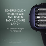 Panasonic Series 800 ES-LV67 Elektrischer Nass- & Trockenrasierer, 5-fach-Scherkopf Mit Linearmotor Und Bartsensor Technologie, Inklusive Pop-up Trimmer Und 16D-Multi-Flex-Kopf, Navy Blau