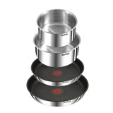 Tefal Ingenio Emotion 5-tlg.Topf und Pfannenset abnehmbarer Griff, stapelbar, platzsparend, Topfset Induktion mit Titanium 2X Antihaftversiegelung, einfache Handhabung und Reinigung, L897S5