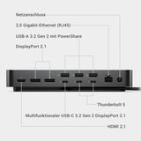 ✔️ Dell Pro Thunderbolt 5 Intelligente Dockingstation SD25TB5 – Stromversorgung bis 300W, unterstützt 4 Displays 4K 120Hz/8K, 6X USB, HDMI 2.1, DP 2.1, 2.5GbE, Remote-IT-Management, kompaktes Design