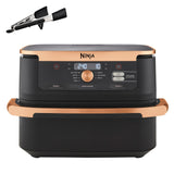 Ninja Foodi FlexDrawer Dual Zone Heißluftfritteuse, Airfryer mit 10,4-Fach und herausnehmbarem Trenner, Antihaftbeschichtung, spülmaschinenfester Korb, 7-in-1, Schwarz & Kupfer, AF500EUCP