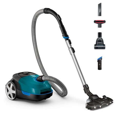 PHILIPS Performer Active Staubsauger Mit Beutel - 900-W-Motor, 99,9% Staubaufnahme, 4-Liter-Staubbehälter, TriActive+ LED-Düse (FC8580/09)