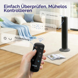 Levoit Turmventilator mit Fernbedienung 92 cm, leistungsstarker Lüfter leise 23 dB, 3 Modi, 5 Geschwindigkeiten, Oszillation 90 °, Timer 12 Stunden, LED-Display, klassisch dunkelgrau