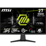 MSI MAG 275QF 27 Zoll WQHD Gaming Monitor - 2560 x 1440 Rapid IPS Panel, 180 Hz / 0.5ms (GtG, Min.),101% sRGB Colour Gamut, Frameless Design, HDR Ready - DisplayPort 1.4, HDMI 2.0b(WQHD@144Hz)