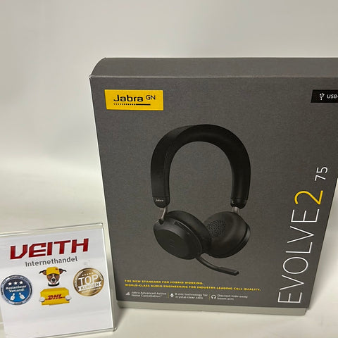 ✔️ Jabra Evolve2 75 Wireless PC Headset with 8-Microphone Technology - Dual Foam Stereo Headphones with adjustable Advanced Active Noise Cancellation, USB-C Bluetooth Adapter and UC Compatibility - Black