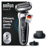 Braun Series 7 Elektrorasierer 360° Flex mit EasyClick Präzisionstrimmer, Rasierer Herren mit Aufsatz, Wet und Dry, Made in Germany, 71-S4200cs, silber