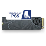 Seagate FireCuda SSD 1TB, Beskar Ingot Special Edition, für PS5/PC, M.2 PCIe Gen4 NVMe, bis zu 7.300 MB/s, 1,8 Mio. MTBF, 640 TBW, Kühlkörper, 3 Jahre Rescue Service, Modellnr.: ZP1000GM3A033