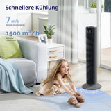 Levoit Turmventilator mit Fernbedienung 92 cm, leistungsstarker Lüfter leise 23 dB, 3 Modi, 5 Geschwindigkeiten, Oszillation 90 °, Timer 12 Stunden, LED-Display, klassisch dunkelgrau