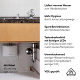✔️ CLAGE MCX3 elektronischer Klein-Durchlauferhitzer fürs Handwaschbecken, energiesparend, 3,5 KW mit Stecker, druckfest + drucklos, VDE-GS geprüft, 1500-15003