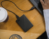 WD My Passport externe Festplatte 5 TB (mobiler Speicher, schlankes Design, herunterladbare Software, automatische Backups, Passwortschutz) Schwarz - auch kompatibel mit PC, Xbox und PS4