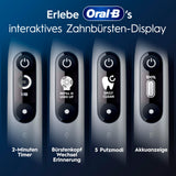 Oral-B iO Series 6 Elektrische Zahnbürste — Electric Toothbrush, Inkl. 3 Aufsteckbürsten und Reise-Etui — 5 Putzmodi für Zahnpflege, Zahnbürste Elektrisch, Designed by Braun, Grau