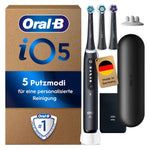 Oral-B iO Series 5 Plus Edition Elektrische Zahnbürste, Electric Toothbrush, PLUS 3 Aufsteckbürsten, 5 Putzmodi für Zahnpflege, Reiseetui, Designed by Braun, matt black