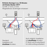 ✔️ CLAGE MCX3 elektronischer Klein-Durchlauferhitzer fürs Handwaschbecken, energiesparend, 3,5 KW mit Stecker, druckfest + drucklos, VDE-GS geprüft, 1500-15003