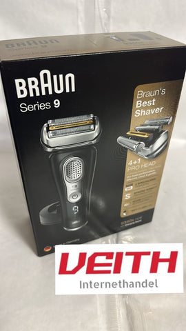 Braun 9340s Series 9 Premium Rasierer Herren mit 4+1 Scherkopf, Elektrorasierer & Trimmer für Präzision, Ladestation, Li-Ionen-Akku 60 min, Wet & Dry, 9340s, schwarz