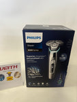 Philips Shaver S9000, elektrischer Nass- und Trockenrasierer, Lift & Cut-Rasiersystem und SkinIQ Technologie, ausklappbarem Trimmer, Reinigungsstation, Ladestation, Reiseetui, Chromsilber, S9975/54