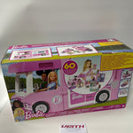 Barbie GHL93 - 3-in-1 Super Abenteuer-Camper, ca. 91 cm, umwandelbarer Camper für Puppen mit Pool, Pick-Up Truck, Boot und 50 Zubehörteilen, tolles Spielzeug Geschenk für Kinder von 3 bis 7 Jahren