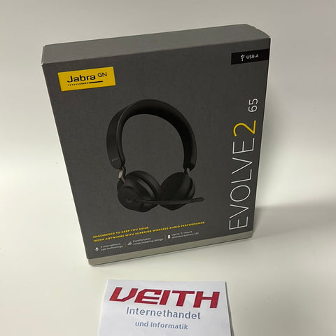 ✔️ Jabra Evolve2 USB-C 65 Wireless PC Headset – Noise Cancelling Microsoft Teams Zertifizierte Stereo  NEU & OVP  ✔️