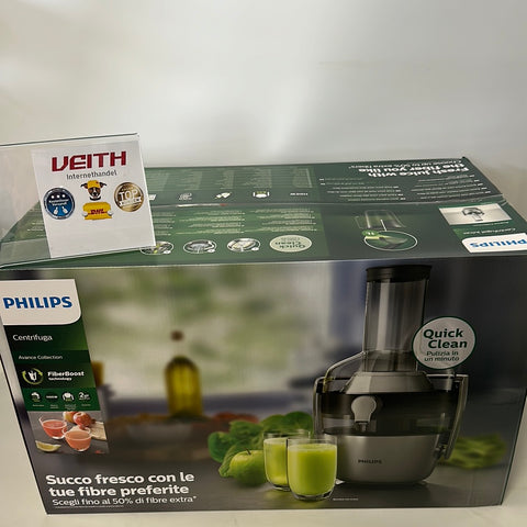 Philips Entsafter – 1100W, 2L, HomeID-Rezepte-App, XXL-Einfüllöffnung, QuickClean (HR1921/20), 25 x 43.2 x 29.6 cm, ‎Edelstahl