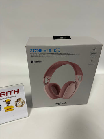 Logitech Zone Vibe 100 Leichte, kabellose Over-Ear-Kopfhörer mit geräuschunterdrückendem Mikrofon, Multipoint Bluetooth-Headset, Funktioniert mit Teams, Google Meet, Zoom, Mac/PC - Rosa NEU & OVP ✔️