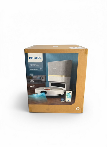 Philips HomeRun 7000 Serie Roboter-Staubsauger und Wischmopp–Ultra-starke 5000 Pa Saugleistung, Automatische Entleerungsstation, Vibrationsmopp, 180 Min Laufzeit, Intelligente App-Steuerung(XU7100/01)