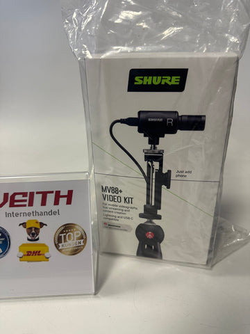 Shure MV88+ iPhone Mikrofon Video Kit - Digitales Stereo-Kondensatormikrofon für iPhone & Android mit Manfrotto PIXI Stativ